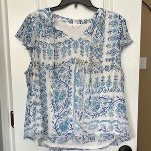 LC Lauren Conrad Blue and White Blouse
